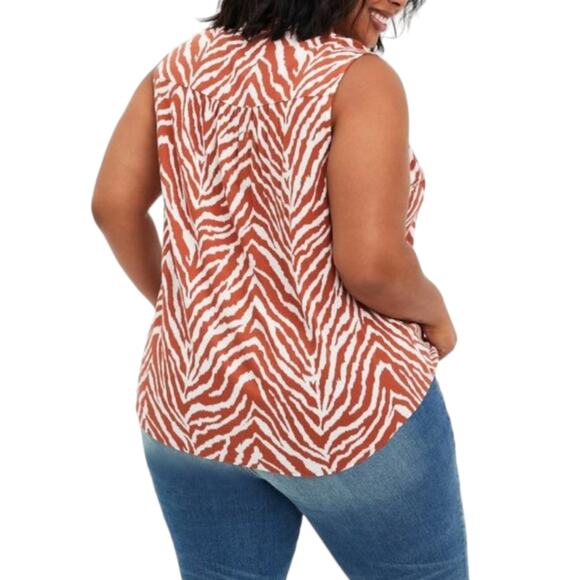 Torrid Zebra Print Harper Rayon Slub Pullover Sleeveless‎ Top Size 00 Medium - Picture 3 of 13